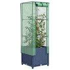 Verhoogde plantenbak met kasdek voor extra groeiruimte - Blauwgrijs / 40 x 40 x 139 cm / 1 - Bloempotten & plantenbakken