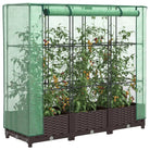 Verhoogde plantenbak met kasdek voor extra groeiruimte - Bruin / 120 x 40 x 123 cm / 1 - Bloempotten & plantenbakken