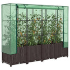 Verhoogde plantenbak met kasdek voor extra groeiruimte - Bruin / 160 x 40 x 138 cm / 1 - Bloempotten & plantenbakken