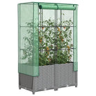 Verhoogde plantenbak met kasdek voor extra groeiruimte - Lichtgrijs / 80 x 40 x 138 cm / 1 - Bloempotten & plantenbakken