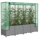 Verhoogde plantenbak met kasdek voor extra groeiruimte - Lichtgrijs / 160 x 40 x 138 cm / 1 - Bloempotten &