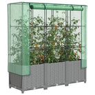 Verhoogde plantenbak met kasdek voor extra groeiruimte - Lichtgrijs / 120 x 40 x 138 cm / 1 - Bloempotten &
