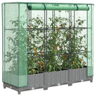 Verhoogde plantenbak met kasdek voor extra groeiruimte - Lichtgrijs / 120 x 40 x 123 cm / 1 - Bloempotten &