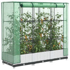 Verhoogde plantenbak met kasdek voor extra groeiruimte - Wit / 120 x 40 x 123 cm / 1 - Bloempotten & plantenbakken