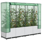 Verhoogde plantenbak met kasdek voor extra groeiruimte - Wit / 160 x 40 x 138 cm / 1 - Bloempotten & plantenbakken