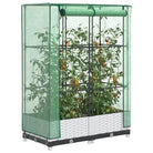 Verhoogde plantenbak met kasdek voor extra groeiruimte - Wit / 80 x 40 x 123 cm / 1 - Bloempotten & plantenbakken