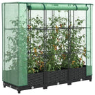 Verhoogde plantenbak met kasdek voor extra groeiruimte - Zwart / 120 x 40 x 123 cm / 1 - Bloempotten & plantenbakken