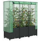 Verhoogde plantenbak met kasdek voor extra groeiruimte - Zwart / 120 x 40 x 138 cm / 1 - Bloempotten & plantenbakken