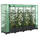 Verhoogde plantenbak met kasdek voor extra groeiruimte - Zwart / 160 x 40 x 123 cm / 1 - Bloempotten & plantenbakken