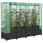 Verhoogde plantenbak met kasdek voor extra groeiruimte - Zwart / 160 x 40 x 138 cm / 1 - Bloempotten & plantenbakken