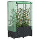 Verhoogde plantenbak met kasdek voor extra groeiruimte - Zwart / 80 x 40 x 138 cm / 1 - Bloempotten & plantenbakken