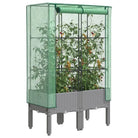 Verhoogde plantenbak met kasdek voor veel groeiruimte - Lichtgrijs / 80 x 40 x 140 cm / 1 - Bloempotten & plantenbakken