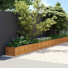 Verhoogde plantenbak van cortenstaal voor tuin en balkon decoratie - 1152 x 50 x 36 cm / 1 - Bloempotten & plantenbakken