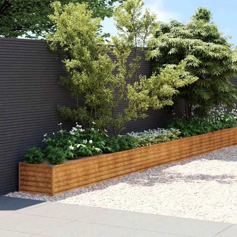 Verhoogde plantenbak van cortenstaal voor tuin en balkon decoratie - 1152 x 50 x 36 cm / 1 - Bloempotten & plantenbakken