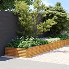 Verhoogde plantenbak van cortenstaal voor tuin en balkon decoratie - 579 x 100 x 36 cm / 1 - Bloempotten & plantenbakken