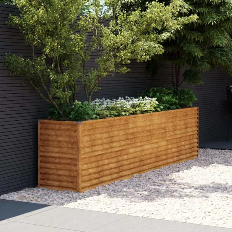 Verhoogde plantenbak van cortenstaal voor tuin en balkon decoratie - 291 x 50 x 69 cm / 1 - Bloempotten & plantenbakken