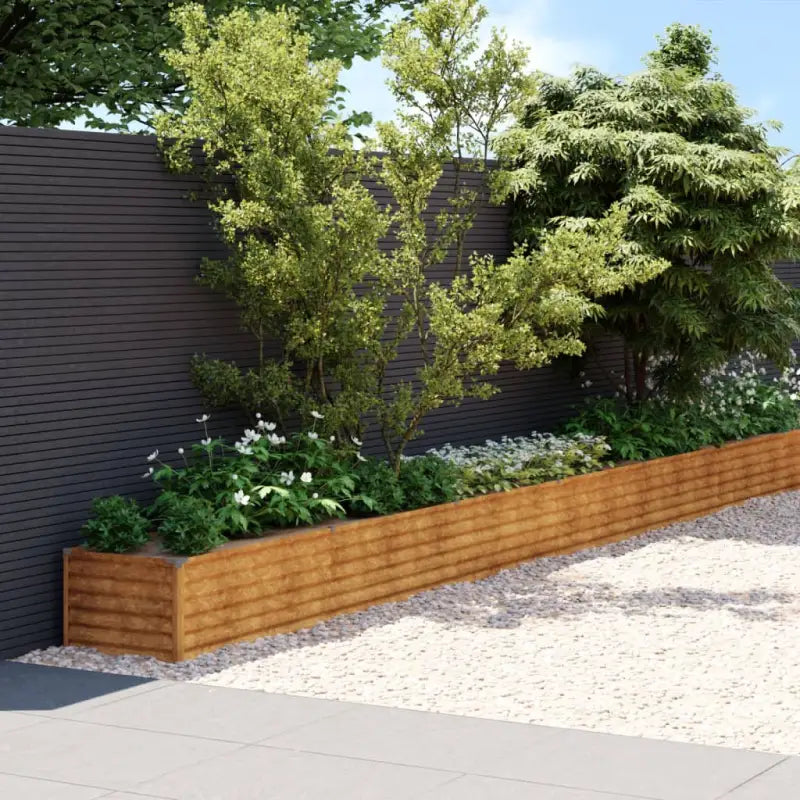 Verhoogde plantenbak van cortenstaal voor tuin en balkon decoratie - 770 x 50 x 36 cm / 1 - Bloempotten & plantenbakken