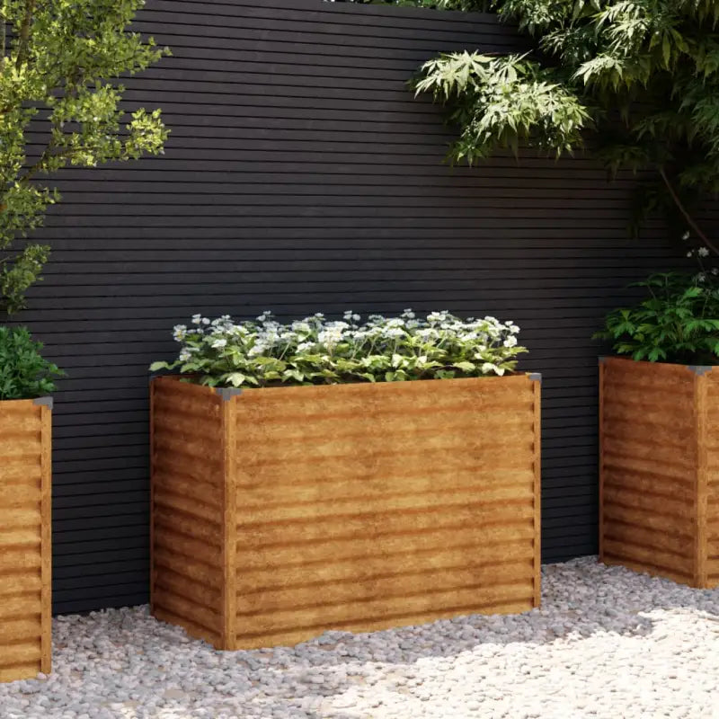 Verhoogde plantenbak van cortenstaal voor tuin en balkon decoratie - 100 x 50 x 69 cm / 1 - Bloempotten & plantenbakken