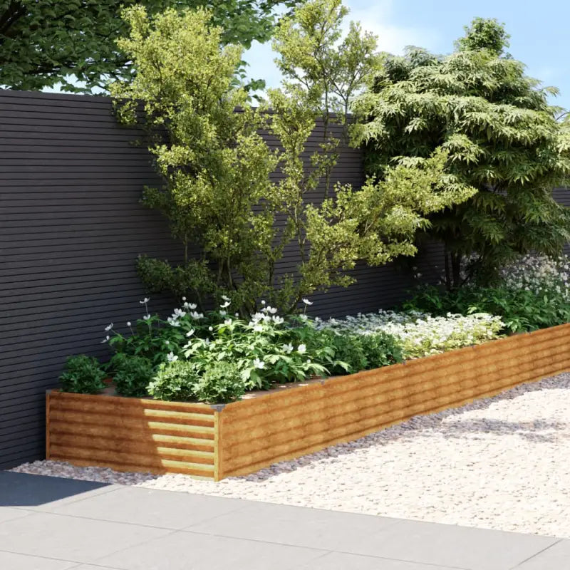 Verhoogde plantenbak van cortenstaal voor tuin en balkon decoratie - 960 x 100 x 36 cm / 1 - Bloempotten & plantenbakken