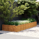 Verhoogde plantenbak van cortenstaal voor tuin en balkon decoratie - 291 x 100 x 36 cm / 1 - Bloempotten & plantenbakken