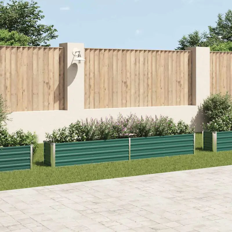 Verhoogde plantenbak van gegalvaniseerd staal voor tuin en balkon - Groen / 320 x 40 x 45 cm / 1 - Bloempotten &