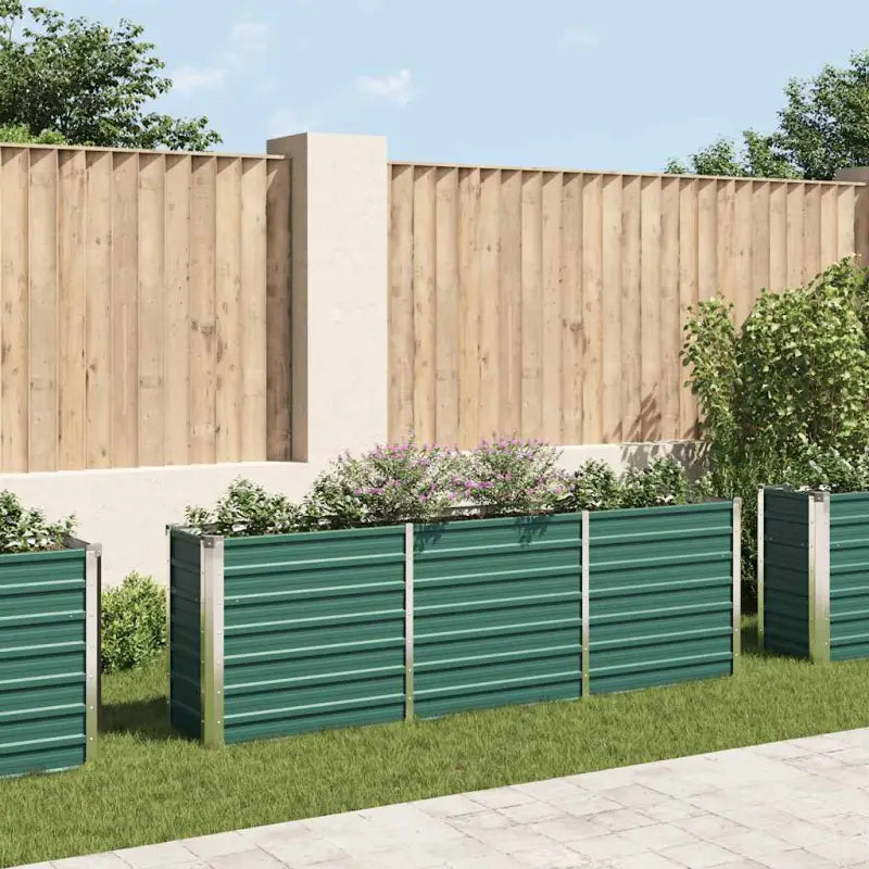 Verhoogde plantenbak van gegalvaniseerd staal voor tuin en balkon - Groen / 240 x 40 x 77 cm / 1 - Bloempotten &