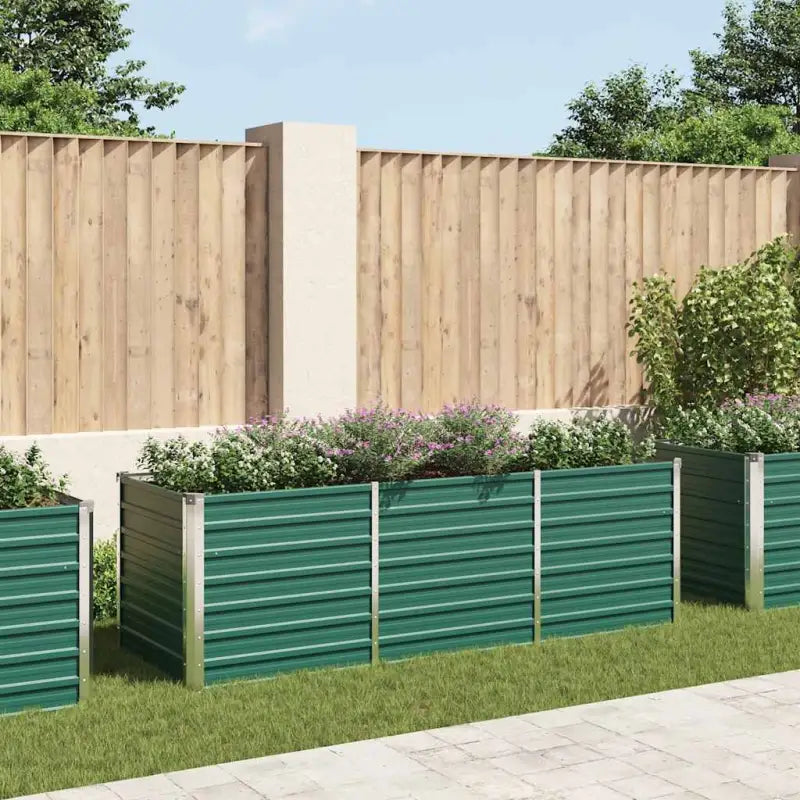 Verhoogde plantenbak van gegalvaniseerd staal voor tuin en balkon - Groen / 240 x 80 x 77 cm / 1 - Bloempotten &