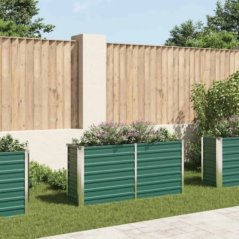 Verhoogde plantenbak van gegalvaniseerd staal voor tuin en balkon - Groen / 160 x 40 x 77 cm / 1 - Bloempotten &