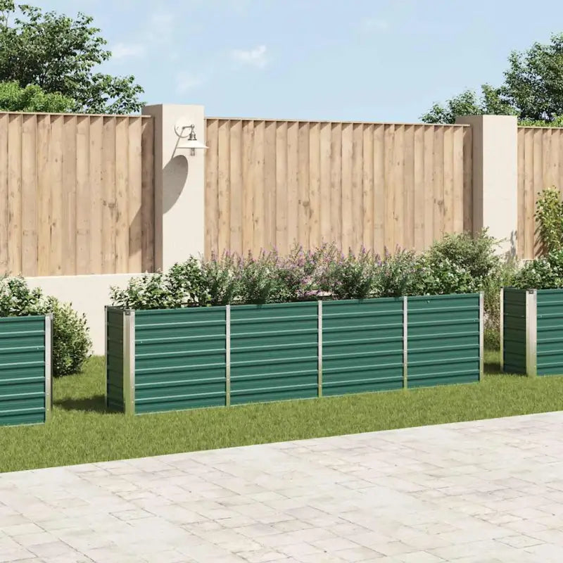 Verhoogde plantenbak van gegalvaniseerd staal voor tuin en balkon - Groen / 320 x 40 x 77 cm / 1 - Bloempotten &