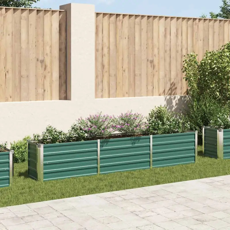 Verhoogde plantenbak van gegalvaniseerd staal voor tuin en balkon - Groen / 240 x 40 x 45 cm / 1 - Bloempotten &