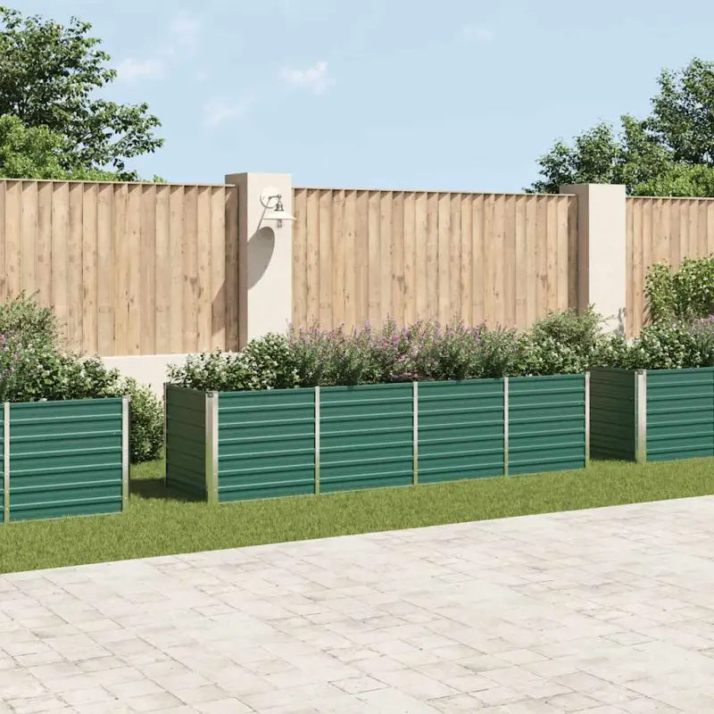Verhoogde plantenbak van gegalvaniseerd staal voor tuin en balkon - Groen / 320 x 80 x 77 cm / 1 - Bloempotten &