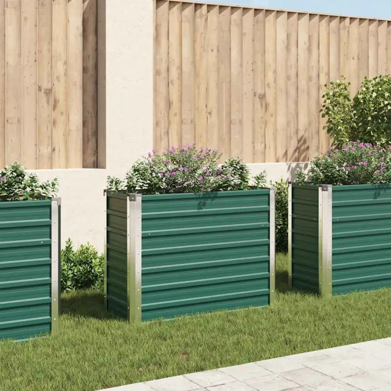 Verhoogde plantenbak van gegalvaniseerd staal voor tuin en balkon - Groen / 100 x 40 x 77 cm / 1 - Bloempotten &