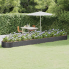 Verhoogde plantenbak van gepoedercoat staal voor tuin en balkon - Antraciet / 544 x 100 x 36 cm / 1 - Bloempotten &