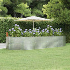 Verhoogde plantenbak van gepoedercoat staal voor tuin en balkon - Zilver / 367 x 140 x 68 cm / 1 - Bloempotten &