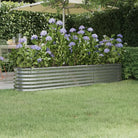 Verhoogde plantenbak van gepoedercoat staal voor tuin en balkon - Zilver / 224 x 40 x 36 cm / 1 - Bloempotten &