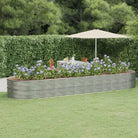 Verhoogde plantenbak van gepoedercoat staal voor tuin en balkon - Zilver / 510 x 140 x 68 cm / 1 - Bloempotten &