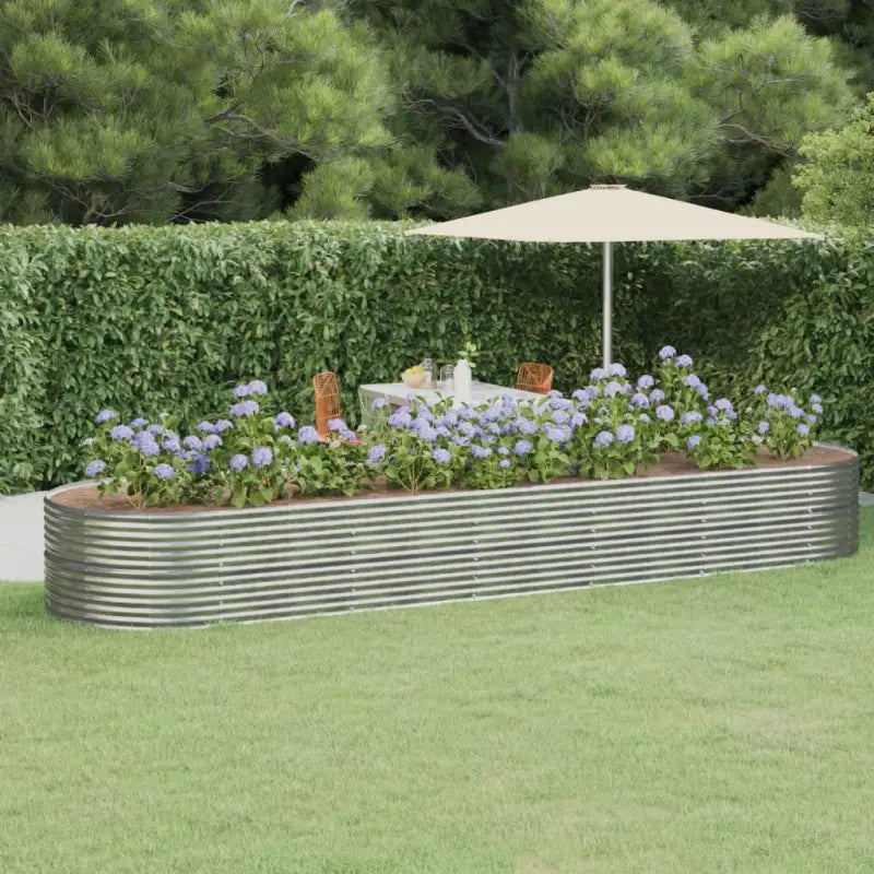 Verhoogde plantenbak van gepoedercoat staal voor tuin en balkon - Zilver / 510 x 140 x 68 cm / 1 - Bloempotten &