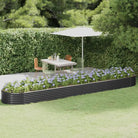 Verhoogde plantenbak van gepoedercoat staal voor tuin en balkon - Antraciet / 507 x 100 x 36 cm / 1 - Bloempotten &
