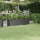 Verhoogde plantenbak van gepoedercoat staal voor tuin en balkon - Antraciet / 152 x 40 x 36 cm / 1 - Bloempotten &