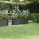 Verhoogde plantenbak van gepoedercoat staal voor tuin en balkon - Antraciet / 114 x 40 x 36 cm / 1 - Bloempotten &