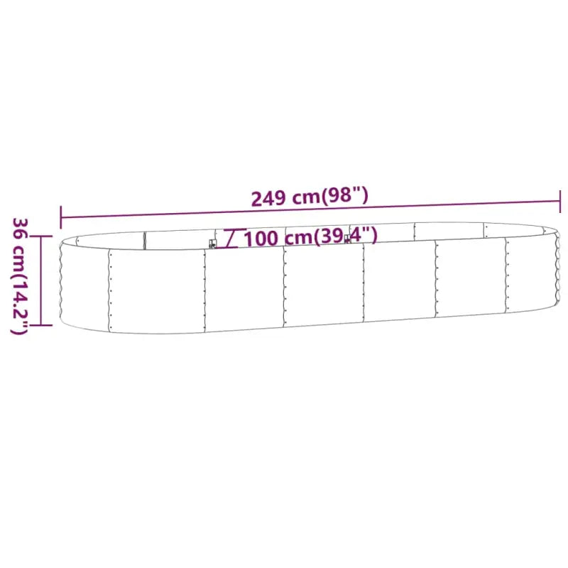 Verhoogde plantenbak van gepoedercoat staal voor tuin en balkon - Bloempotten & plantenbakken