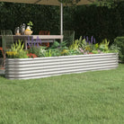 Verhoogde plantenbak van gepoedercoat staal voor tuin en balkon - Zilver / 260 x 40 x 36 cm / 1 - Bloempotten &