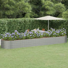 Verhoogde plantenbak van gepoedercoat staal voor tuin en balkon - Zilver / 584 x 140 x 68 cm / 1 - Bloempotten &