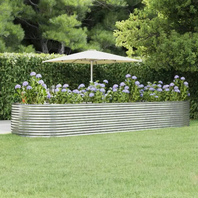 Verhoogde plantenbak van gepoedercoat staal voor tuin en balkon - Zilver / 447 x 140 x 68 cm / 1 - Bloempotten &