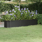 Verhoogde plantenbak van gepoedercoat staal voor tuin en balkon - Antraciet / 224 x 40 x 36 cm / 1 - Bloempotten &