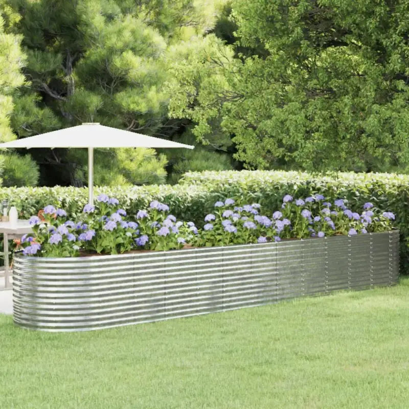 Verhoogde plantenbak van gepoedercoat staal voor tuin en balkon - Zilver / 507 x 100 x 68 cm / 1 - Bloempotten &