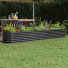 Verhoogde plantenbak van gepoedercoat staal voor tuin en balkon - Antraciet / 260 x 40 x 36 cm / 1 - Bloempotten &
