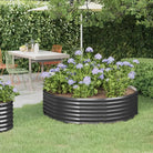 Verhoogde plantenbak van gepoedercoat staal voor tuin en balkon - Antraciet / 140 x 140 x 36 cm / 1 - Bloempotten &