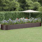 Verhoogde plantenbak van gepoedercoat staal voor tuin en balkon - Bruin / 584 x 140 x 68 cm / 1 - Bloempotten &