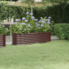 Verhoogde plantenbak van gepoedercoat staal voor tuin en balkon - Bruin / 152 x 40 x 36 cm / 1 - Bloempotten &
